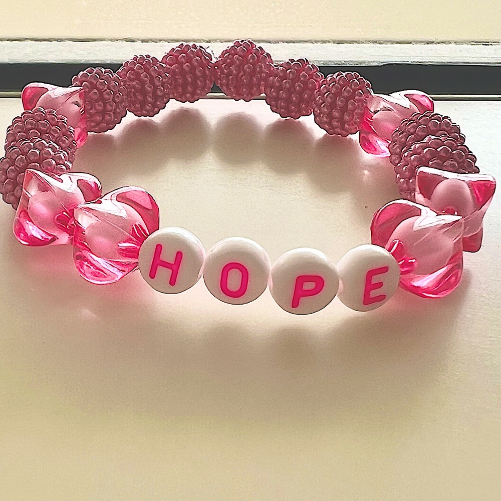 Pink stretchy Hope Bracelet🩷
